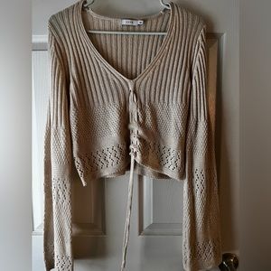 Cream Knitted Shirt/Sweater Cropped